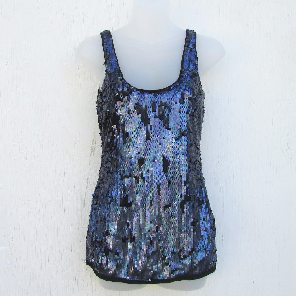 Trina Turk multi color sequin tank top XS